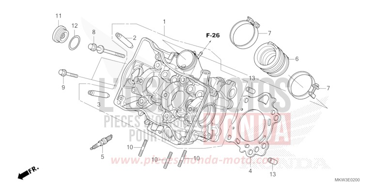 CULASSE de NC750X "Méca" MAT BALLISTIC BLACK METALLIC (NHA86) de 2023